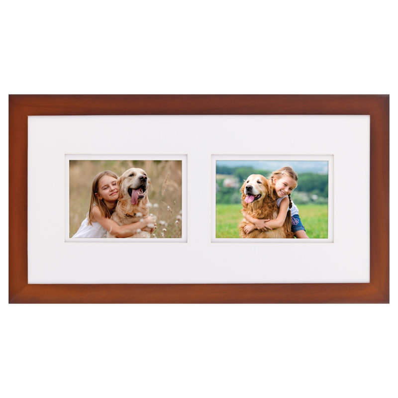 Arindra Double Photo  5x7 Collage Picture Frame, Brown