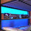 Structure de lit superposé double au-dessus de double avec tablettes de rangement et lumières DEL, lattes en acier robustes sans bruit, noir-51242762