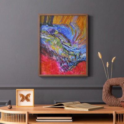 «Vibrant Flow II», reproduction encadrée - bois massif