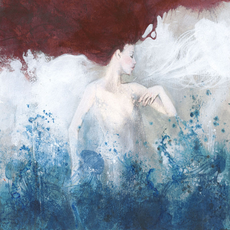 Mermaid by Erica Pagnoni - Wrapped Canvas Print, 70cm H x 70cm W x 4cm D