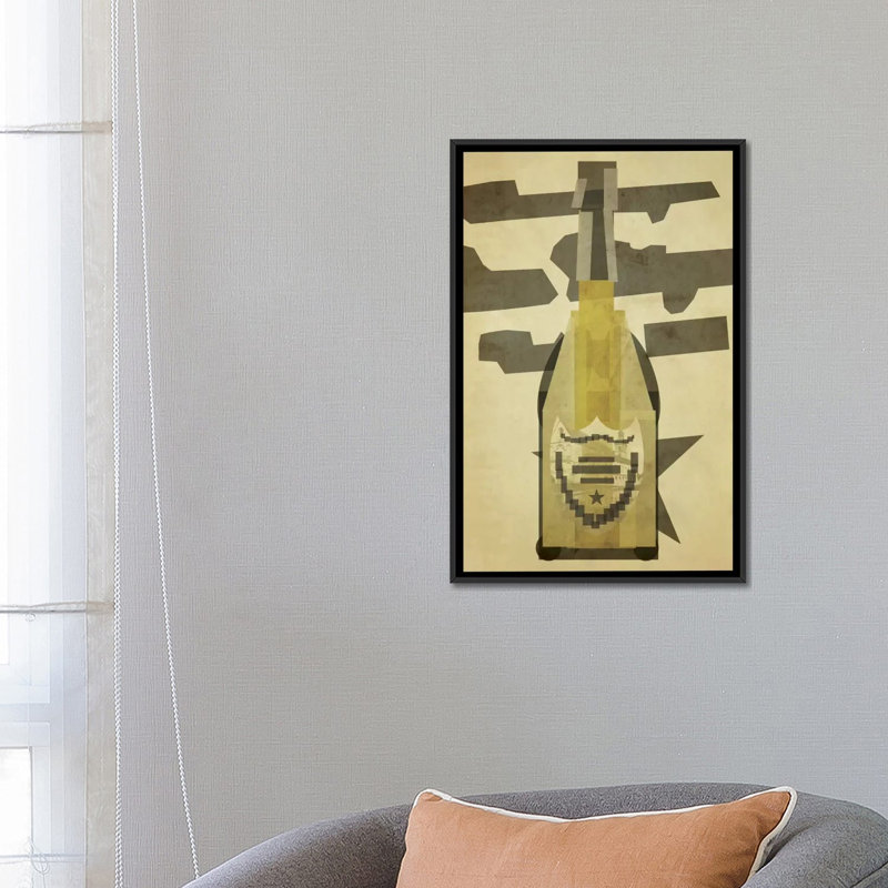 « perignon », impression sur toile tendue, Toile encadrée noire, H 26 po x l 18 po x P 1,5 po, Pas de tapis