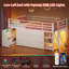 Lit mezzanine bas simple avec 6 tiroirs de rangement, lit mezzanine en métal avec bibliothèque mobile à 5 niveaux et lumières à DEL, espace de jeu sous le lit, aucun sommier nécessaire-320748460