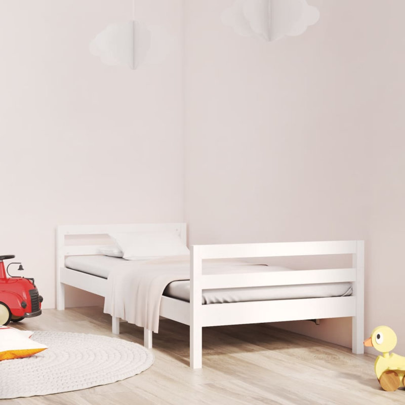 Leyte Solid Wood Bed, white, European Single (90 x 200 cm)