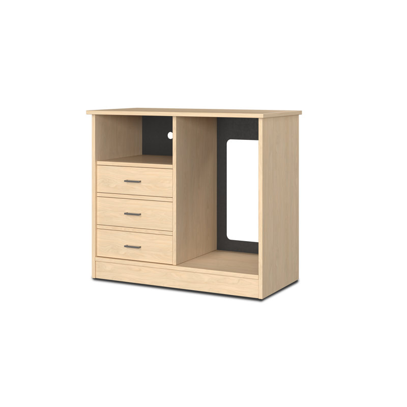 Microfridge Credenza 3 Drawer, Maple
