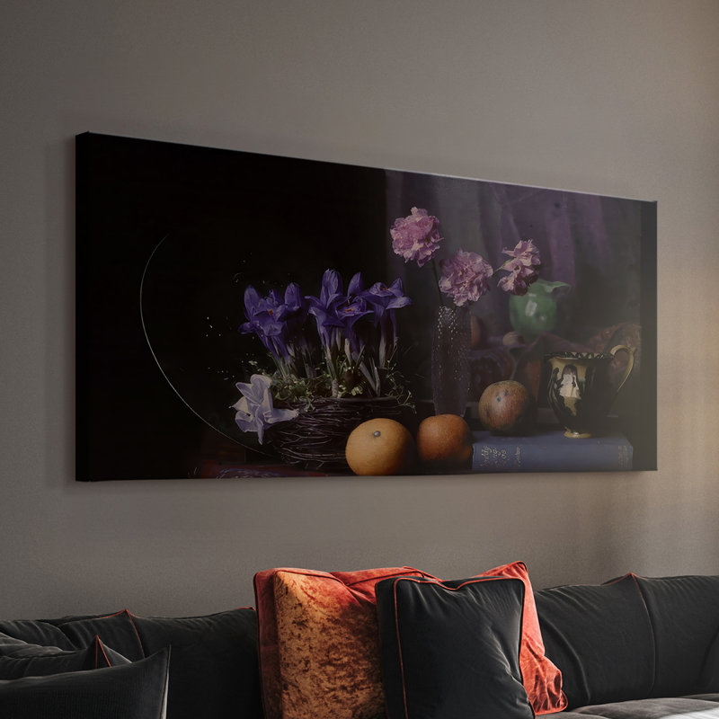Moody Still Life V - Toile tendue avec châssis - Prêt à accrocher, H 16 po x l 32 po