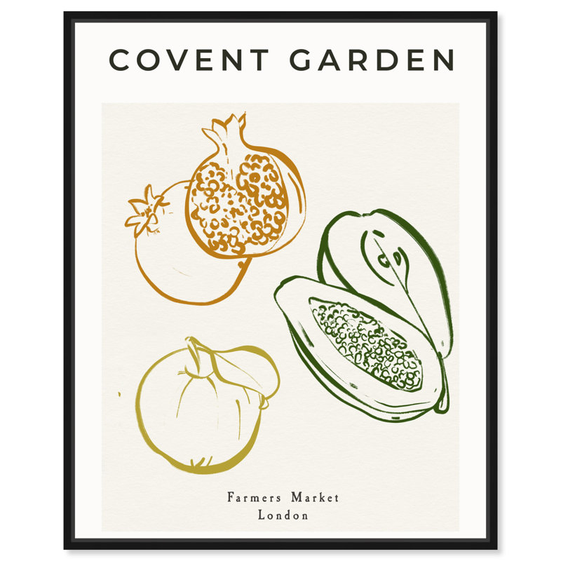 Art de la cuisine minimaliste Covent Garden, par Boho, Cadre noir, H 46 po x l 37 po