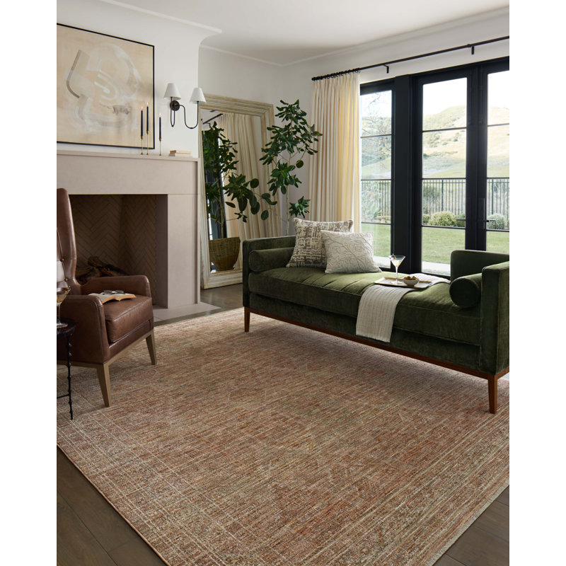 Loloi Kahmel Clay / Natural Area Rug, Rectangle 7'10" x 10'