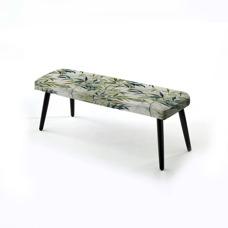 Banc rembourré Plants, Motif tropical de bambou zen