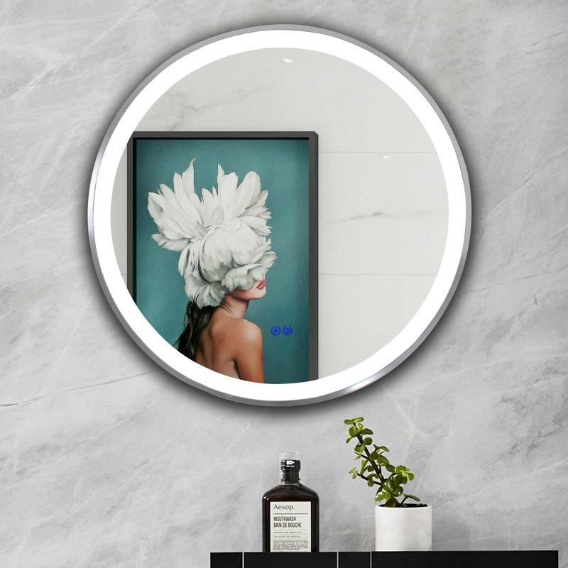 Bilol Glass Frame Mirror, 24" x 24"