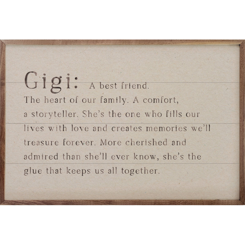 Family Definition Gigi, 5" H x 8" W