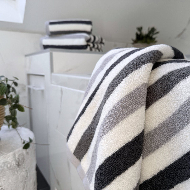 Sellam Striped Hand Towels - Pack of 2, Grey