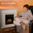 36.15" TV Stand with Independent Electric Fireplace. Remote Control, Five Flame Brightness-1031845233