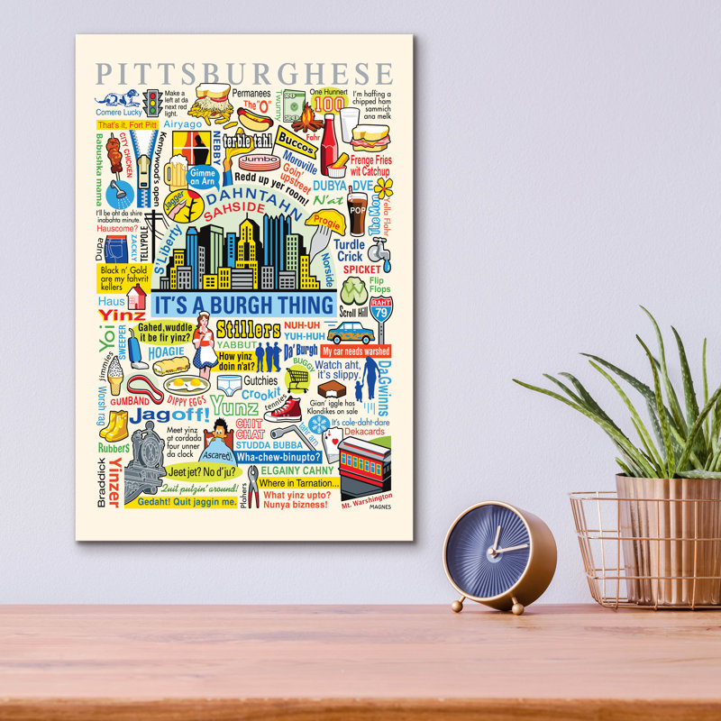 «Pittsburghese» par Ron Magnes, art en verre acrylique Wal, H 16 po x l 12 po x P 0,13 po