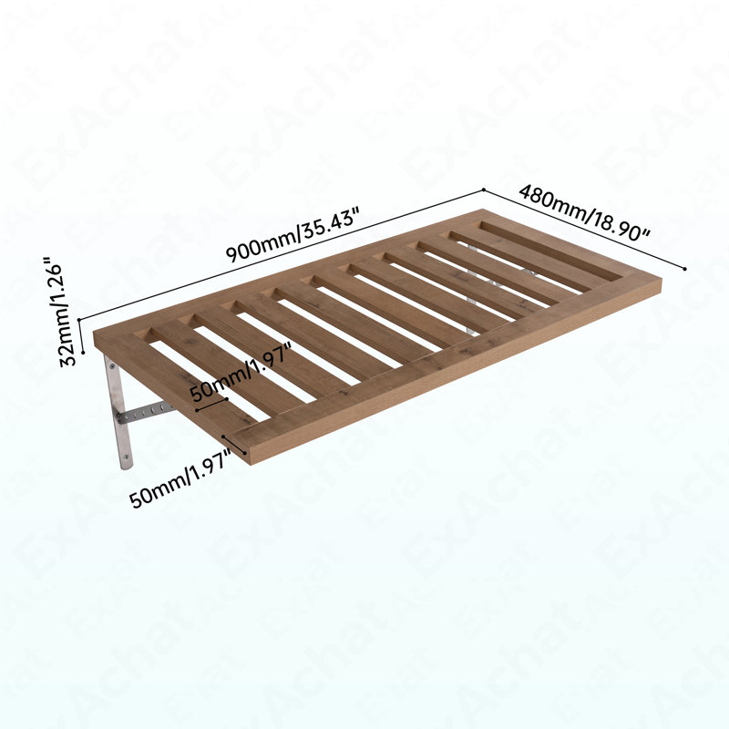 Tablettes de rangement murales modernes pour salle de bain avec 2 supports de fixation