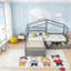 Lit plateforme simple avec trois tiroirs de rangement-1995483482
