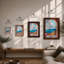 Mediterranean Terrace Coastal - Framed Print-621729072-621729068