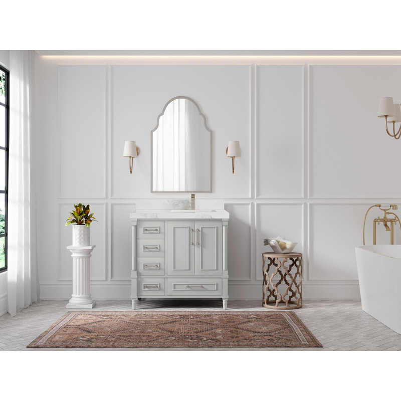 Aberdeen 36'' Single Bathroom Vanity with Top, Calacatta Nuvo