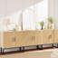Buffet à lattes, console d'appoint, chêne naturel