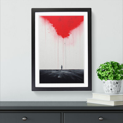 XYZ-FRM-V1223-4498 Minimalist Action Painting - Single Picture Frame Print on Wood