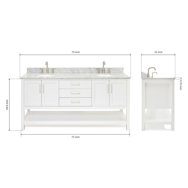 Magnolia Bath Vanity Rectangular Basin S073DCW2R, Oval, Midnight Blue, 61"