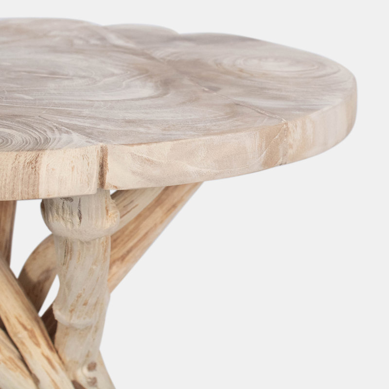 Table de bout en bois massif Lambard, Naturel