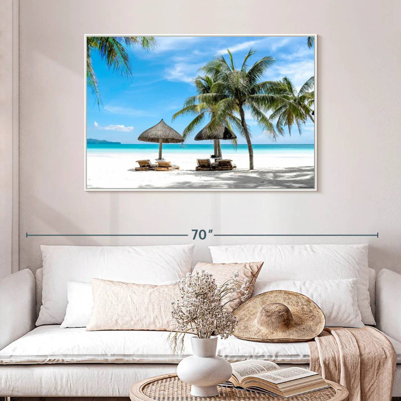 Bord de mer Boracay, Cadre flottant blanc, 46 po x 31 po