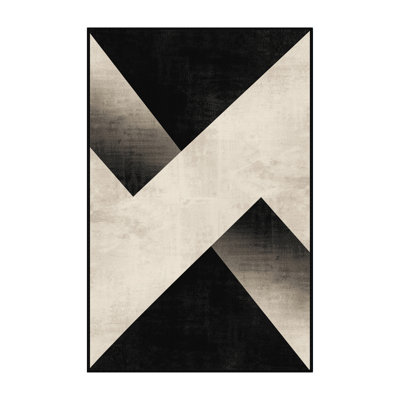 Tapis beige doux et moelleux à motif géométrique minimaliste Ealey