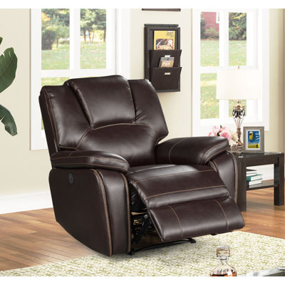 Dark Brown Breathable Air Leather Power With Usb Reclining Chair