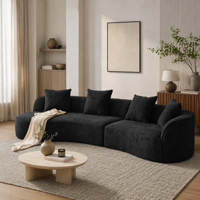 Canapé modulaire courbé de 126 po