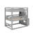 Full Size Triple Bunk Bed With Staircase-558399451