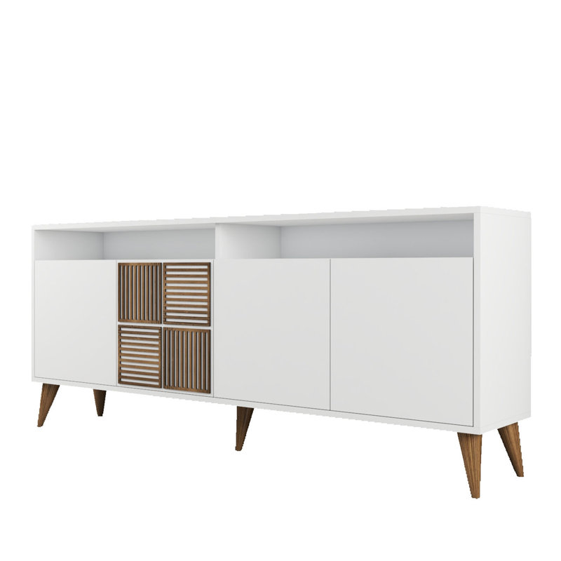 Console 70,9 po Lusio, Blanc / noyer