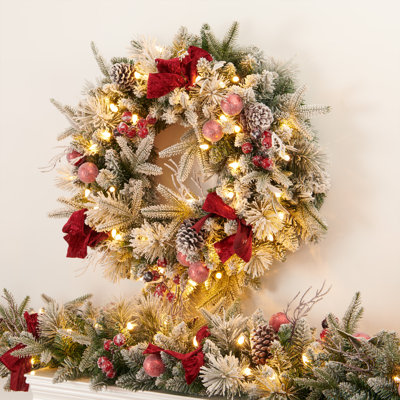 9' Pre-Lit Christmas Garland with 50 LED Warm Lights