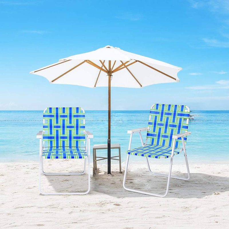 Astyn Folding Camping Chair, White, Blue