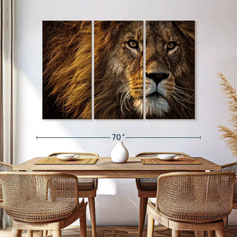 Brampt Wild Haired Lion Head, 36" H x 57" W