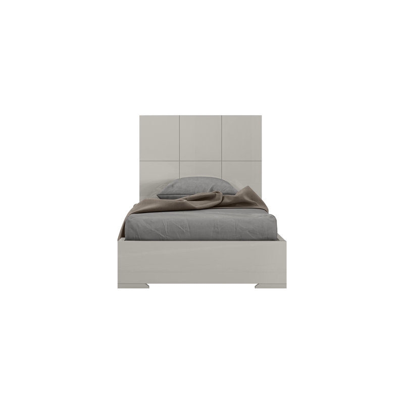 Lit standard Mayberry, Simple, Gris pâle
