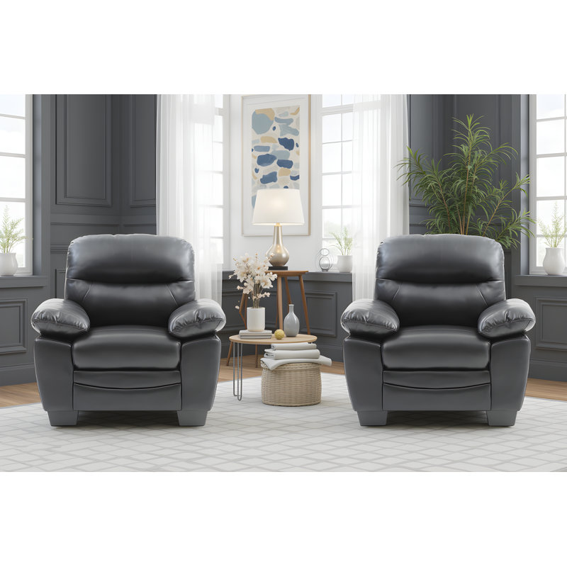 Ensemble de 2 chaises en similicuir Pingry, Noir