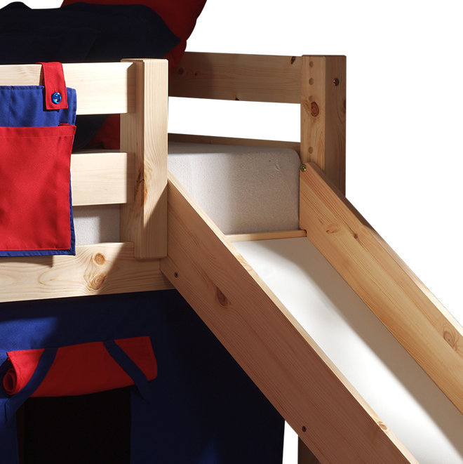 Escalera European Single (90 X 200 Cm) Mid Sleepers with Built-in Ladder Included, Natural