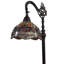 Lampe sur pied de 61 po de forme traditionnelle brune avec abat-jour dôme en verre coloré rouge et jaune