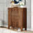 20-Pair Shoe Storage Cabinet with Louvered Doors-1933691637