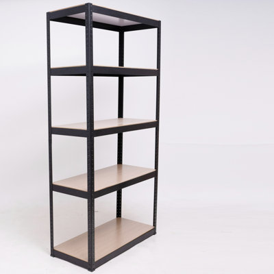 Black 5 Tier Metal Storage Shelving, Heavy Duty, Adjustable For Pantry, Closet Duty 5 Shelf, Closet, Garage -