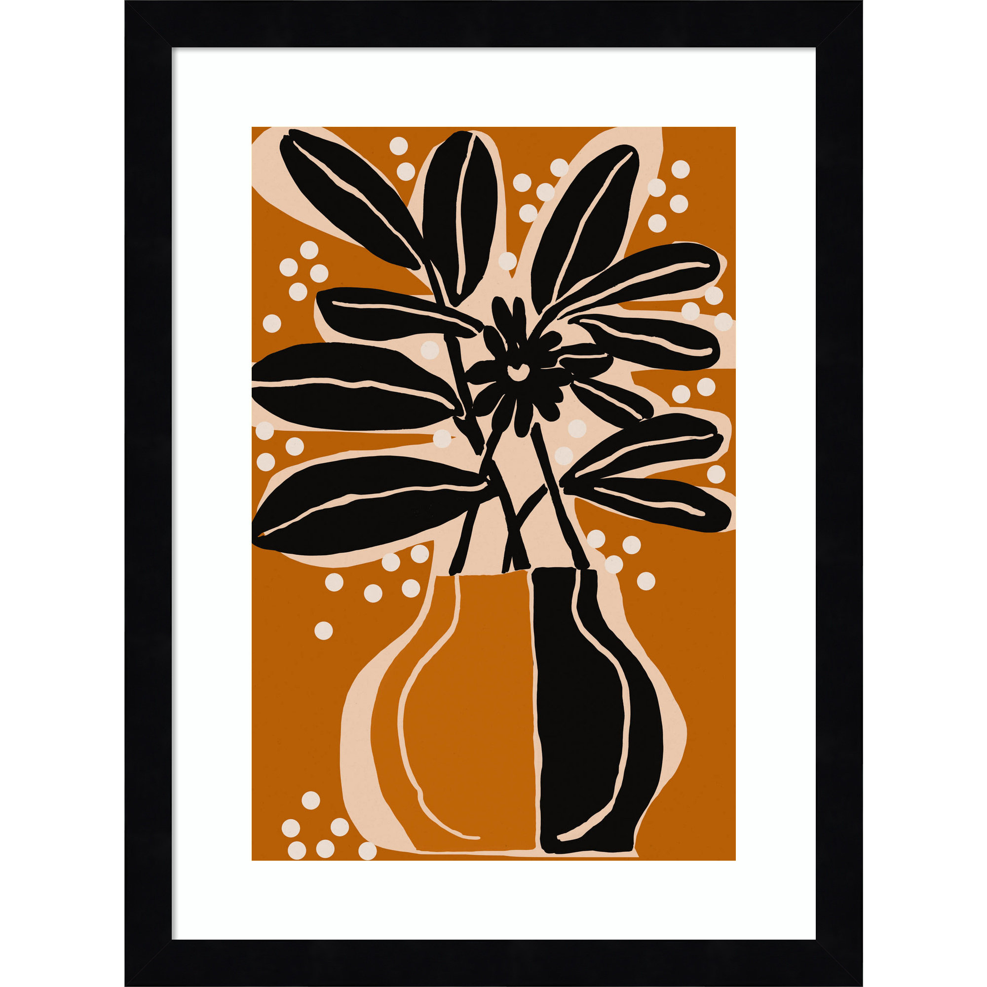 Ochre Still Life No 6 by Treechild Wood Framed Wall Art Print, Black, 17" H x 13" W