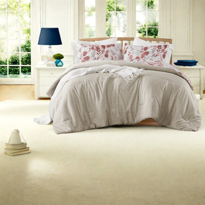 Premium Seersucker Floral Bedding Set, Microfiber Comforter With Botanical Design, Full/queen Size