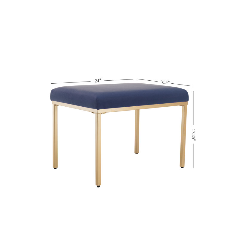 Repose-pieds Ramford, Bleu marine foncé, Or mat