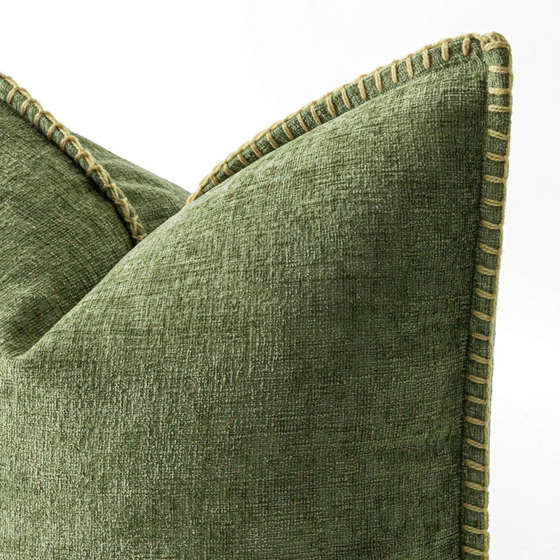 Ensemble de 2 housses de coussins décoratifs, housses de coussin souples 18 po x 18 po, vert sauge
