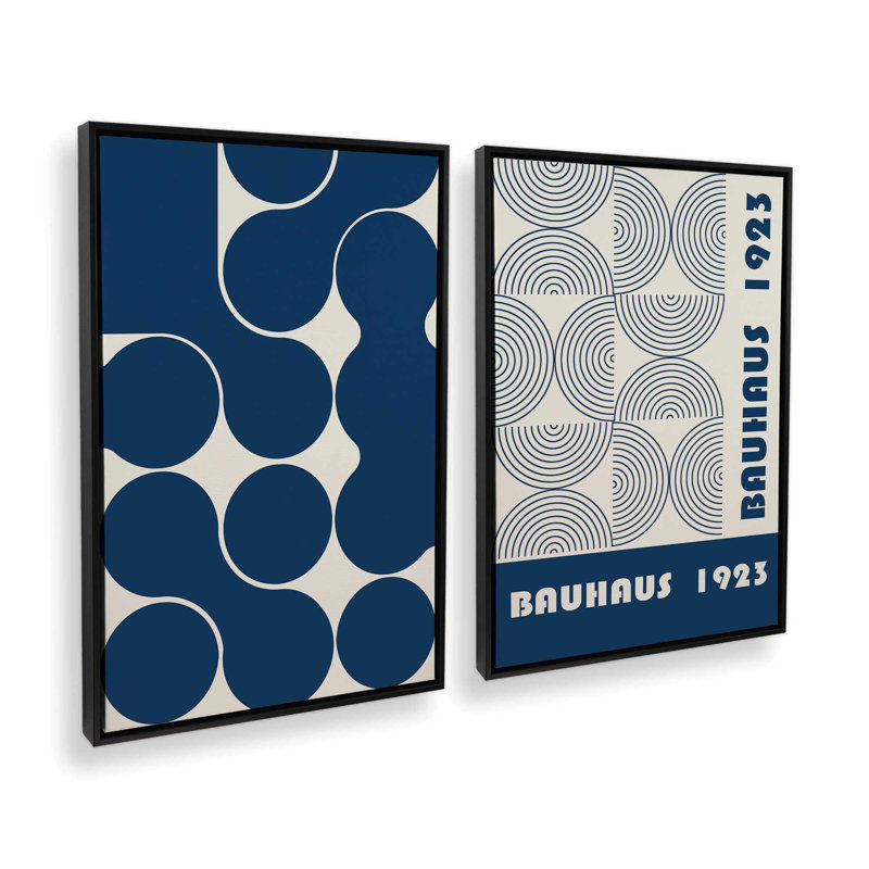 Ensemble de 2 pièces 1923 Bauhaus, H 31,5 po x l 43 po, Cadre flottant, Chrome poli