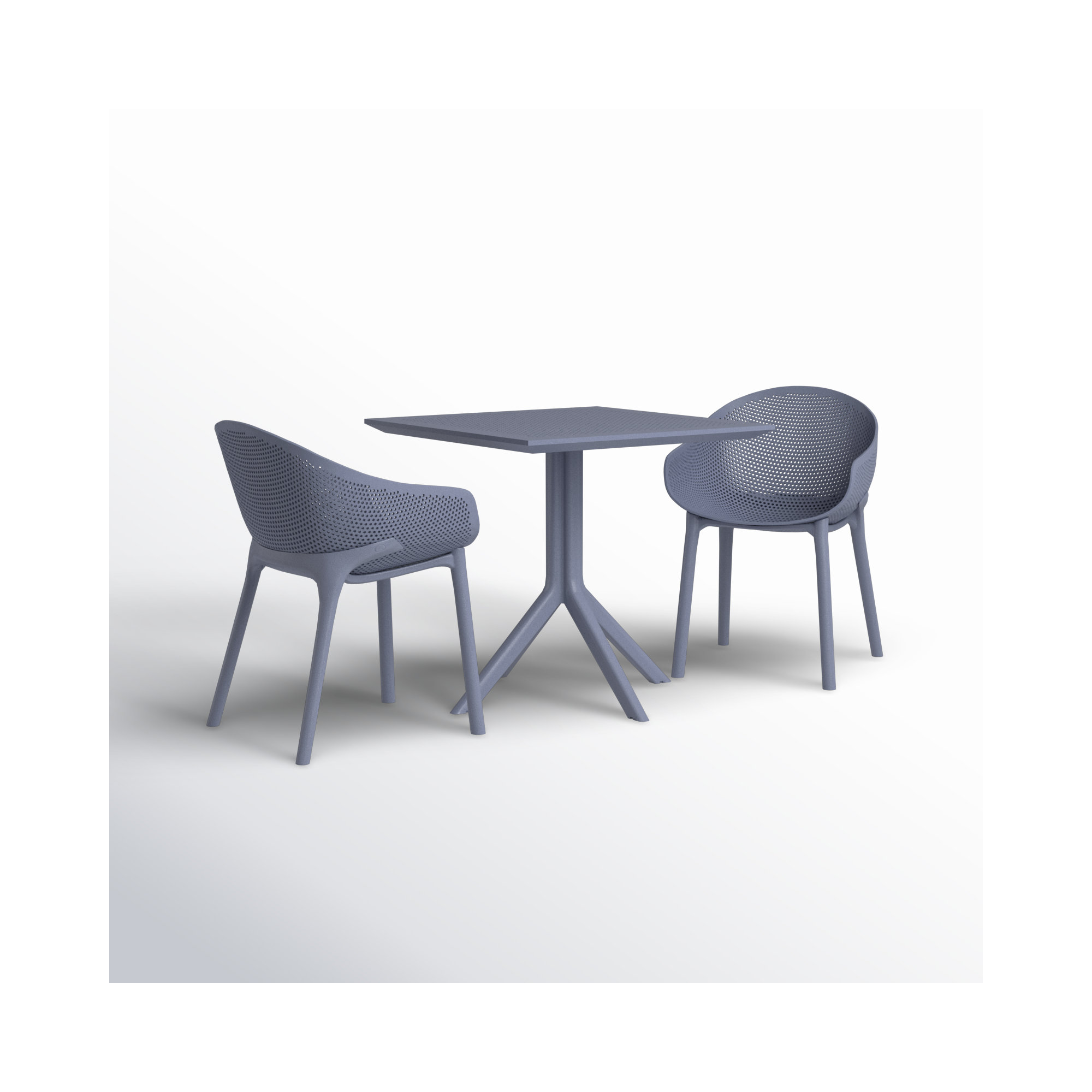 Farrah Square 2 - Person Bistro Set, Dark Gray