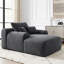 Chaise longue convertible avec rembourrage à ressorts et velours côtelé, sans assemblage, gris-1425934818-1425934830