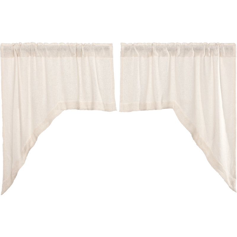 Alcala Cotton Swag Window Valance, Antique White