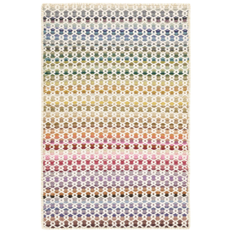 Poppy Multi Handwoven Wool Rug, Rectangle 7'6" x 9'6", Purple/Yellow/Blue