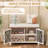 Farmhouse 27.5"x13.8" Small Shoe Storage Bench with Cushion, Wood Entryway Bench with Adjustable Shelves & Hidden Storage for Small Spaces, Hallway, or Mudroom